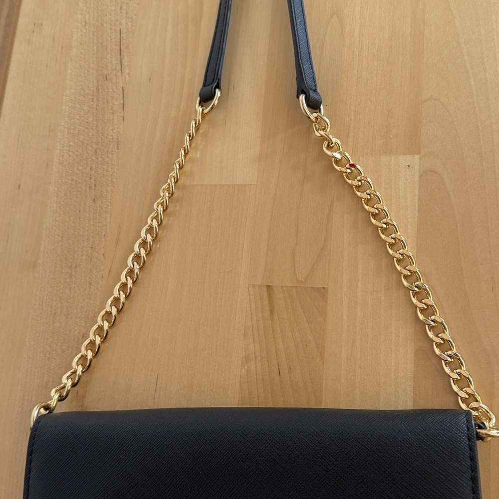 Michael Kors Black Crossbody with Gold Chain - Picture 10 of 13